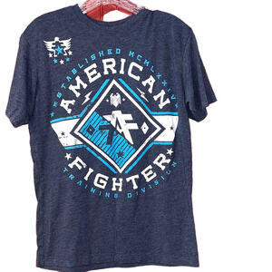 American Fighter Charcoal Blue Graphic Tee S